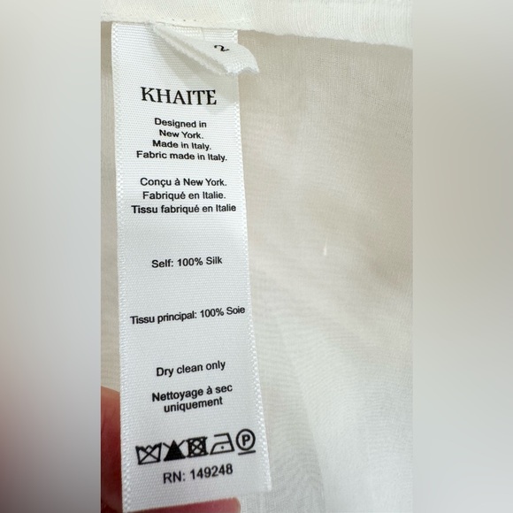 KHAITE The Noir Silk Shirt in Cream - Picture 8 of 10